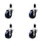 Service Caster 3.5'' Solid Poly Wheel Swivel 1-3/8'' Expanding Stem Caster Set, 4PK SCC-EX20S3514-SPUS-138-4 - alternate 1